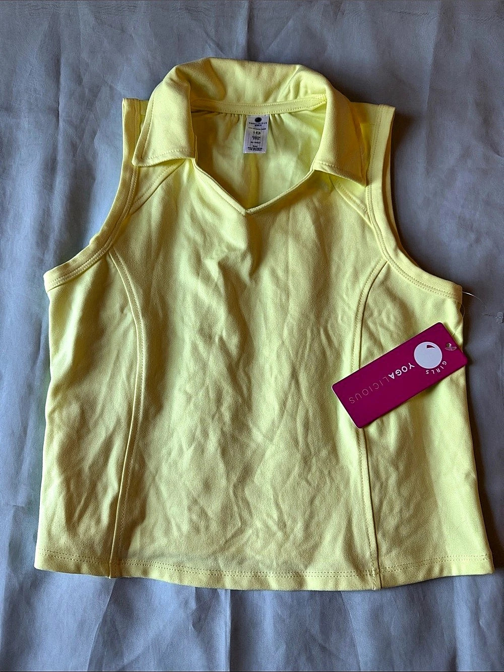 Yogilicious Girls Lux Monica Tank Girls Tank Top Yellow Size Large NWT